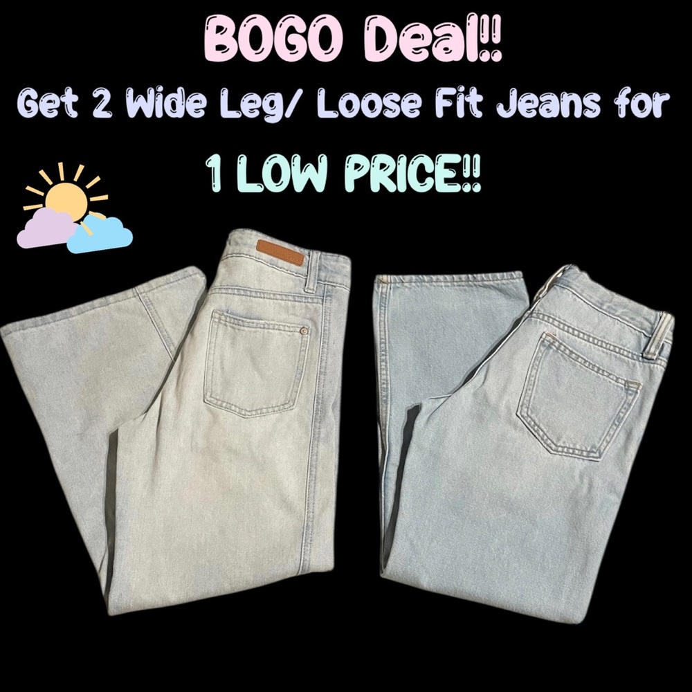 ❣️SALE! BOGO DEAL! Wide Leg & Loose Fit Jeans!